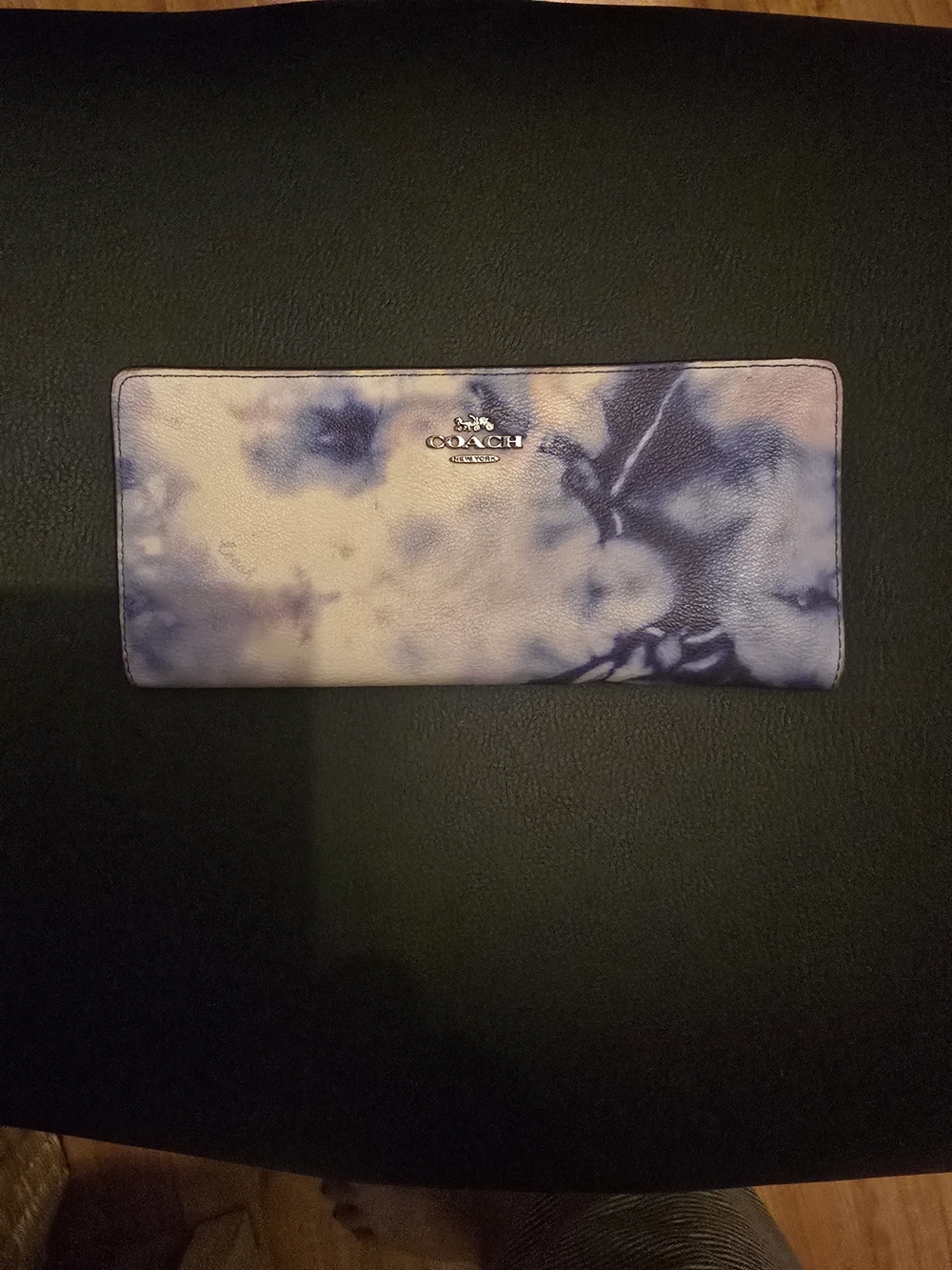 Coach Tie-Dye Leather Wallet - Purple/White